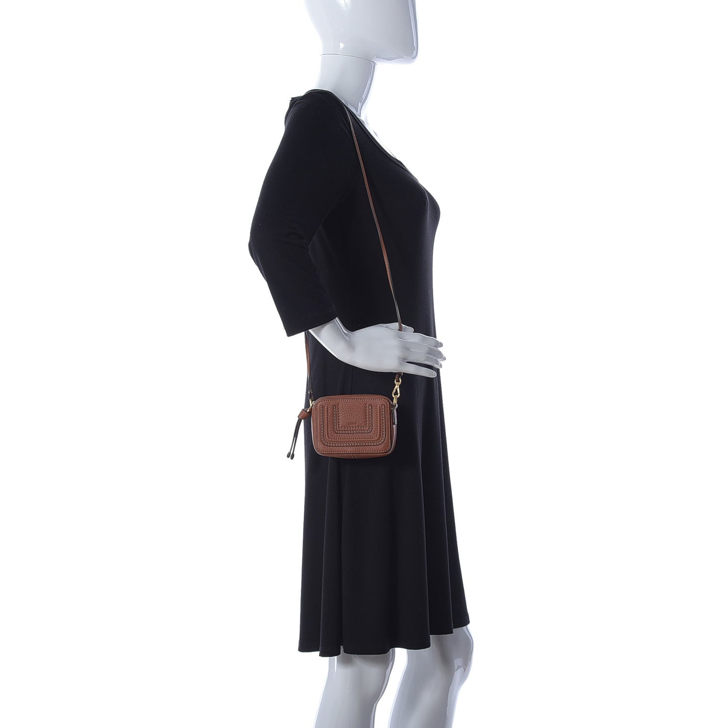 Calfskin Mini Marcie Crossbody Bag Tan