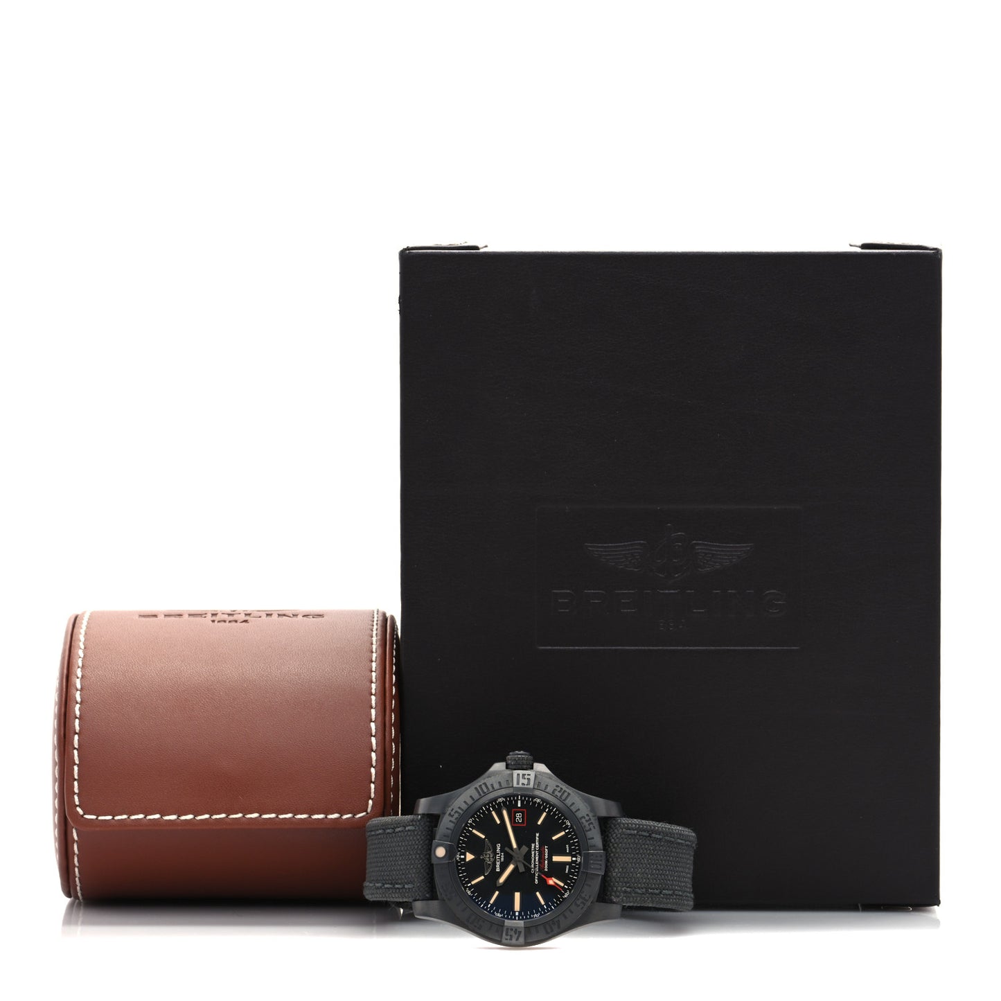 Titanium Nylon 45mm Avenger GMT Night Mission Automatic Watch Black V1731110