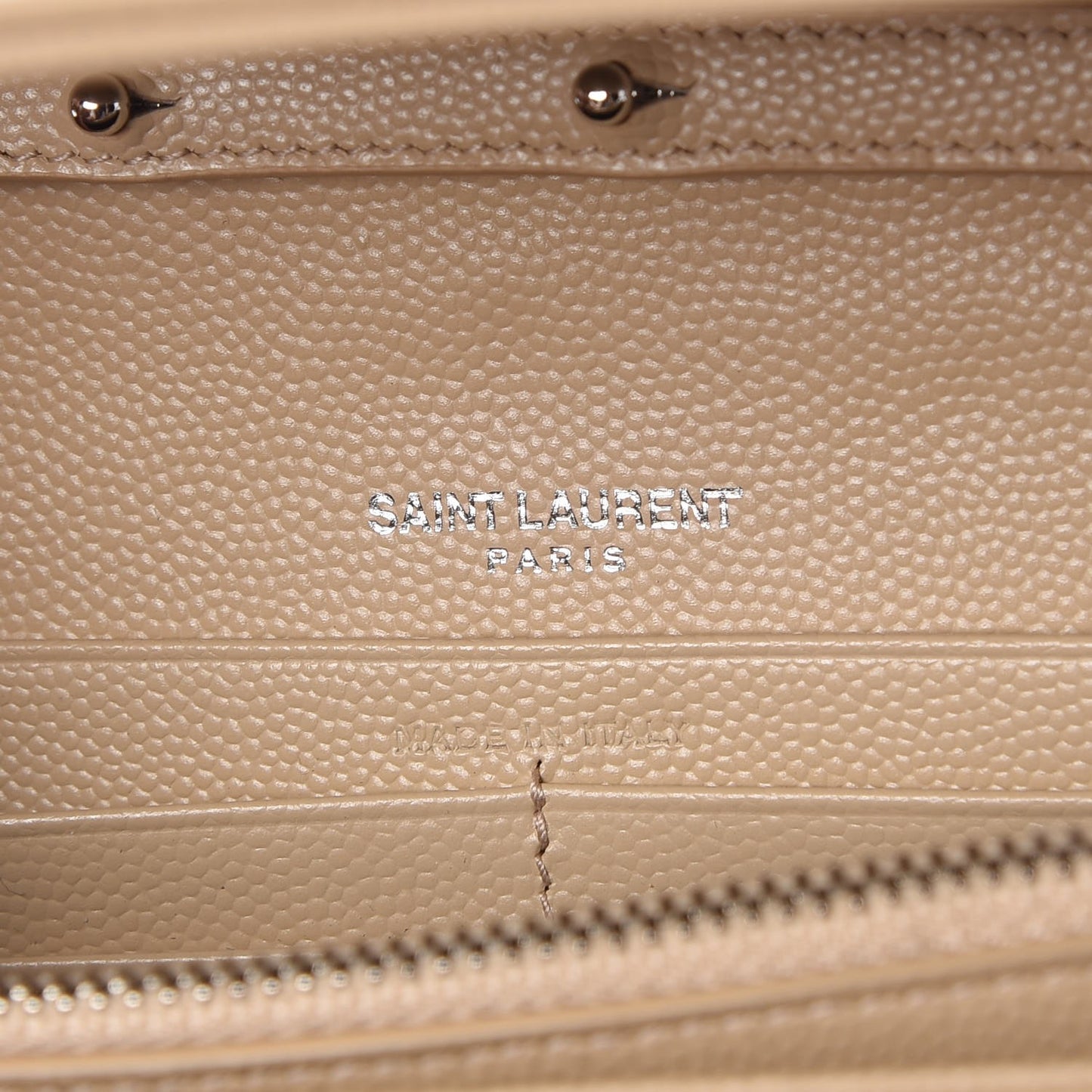 Grain De Poudre Matelasse Chevron Monogram Chain Wallet Nude Powder