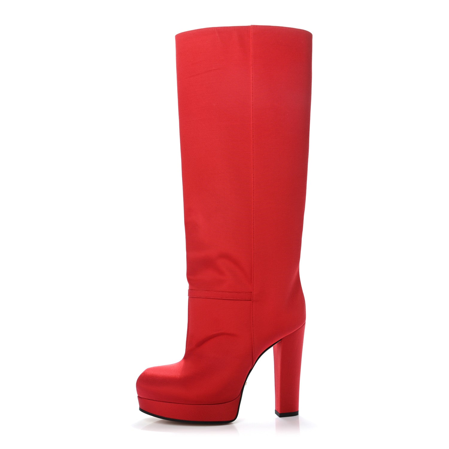Gucci Twill Larius Knee High Boots 37 Heron Red 1 of 7