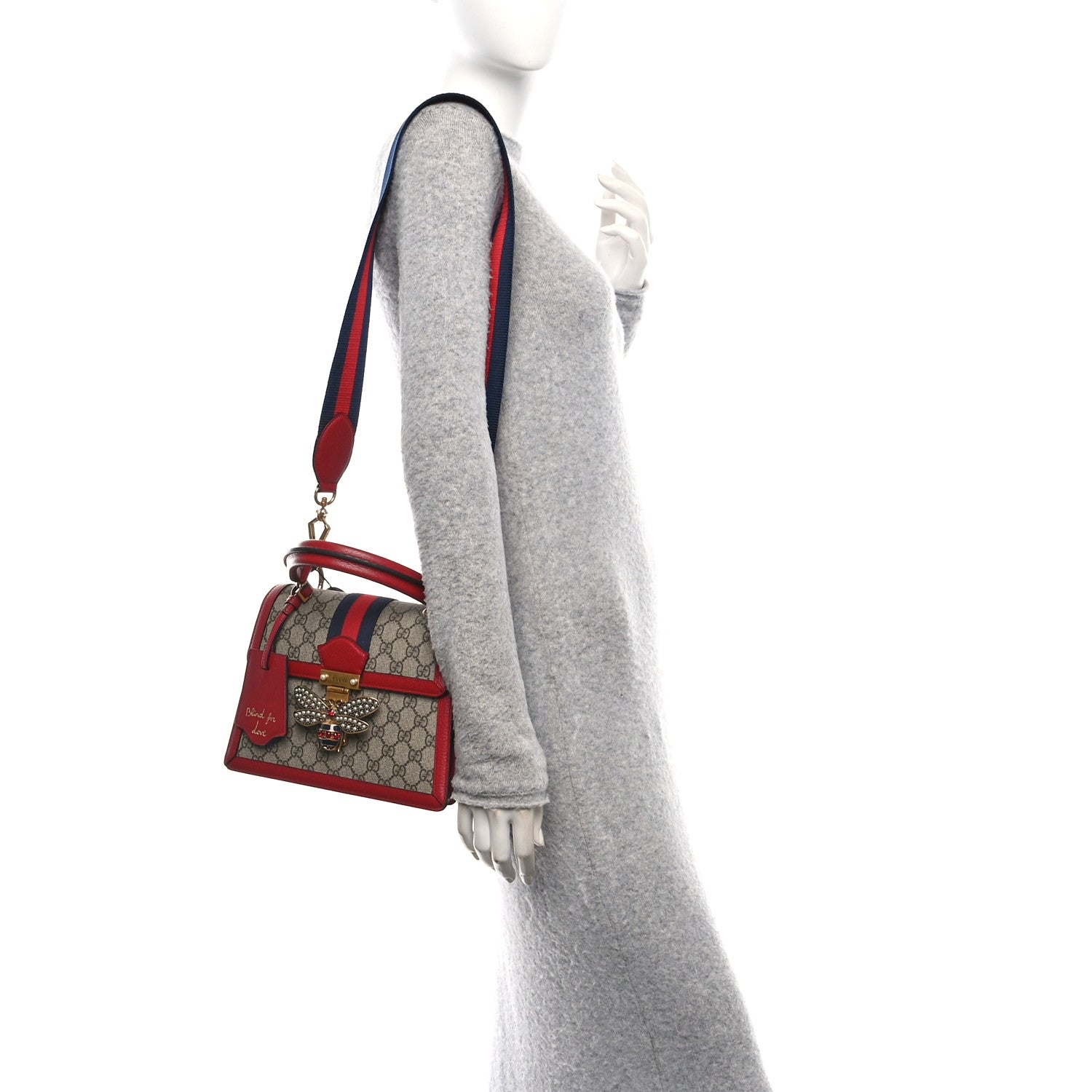 Gucci GG Supreme Monogram Small Queen Margaret Top Handle Bag Red 2 of 10