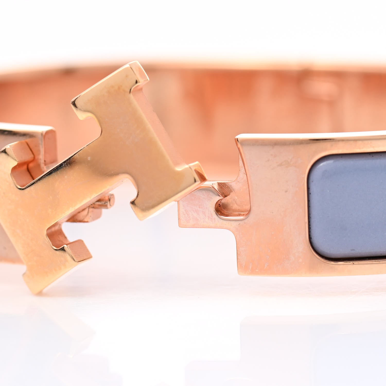 Hermes Enamel Narrow Clic Clac H Bracelet PM Gris Orage 5 of 5