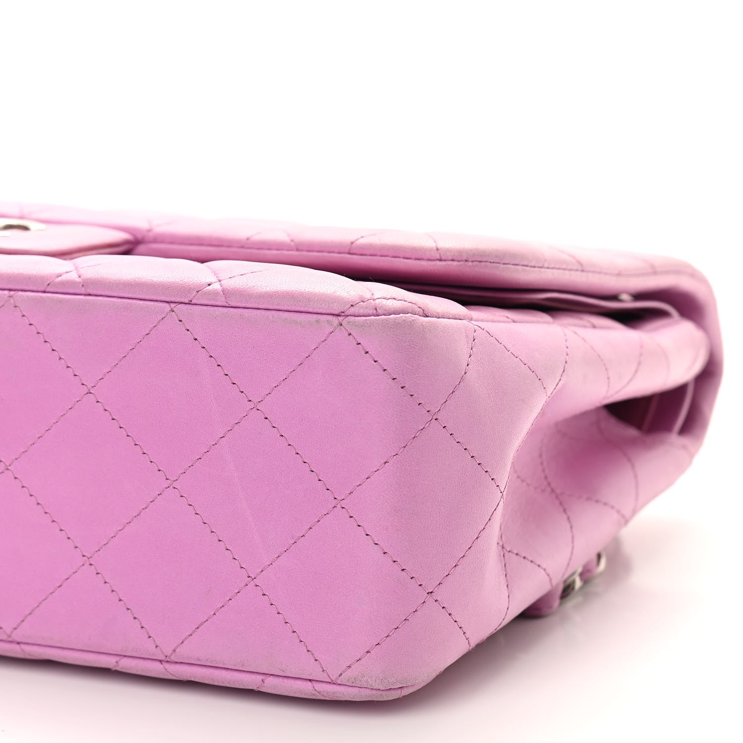 Chanel Lambskin Quilted Jumbo Double Flap Light Purple 9 of 11