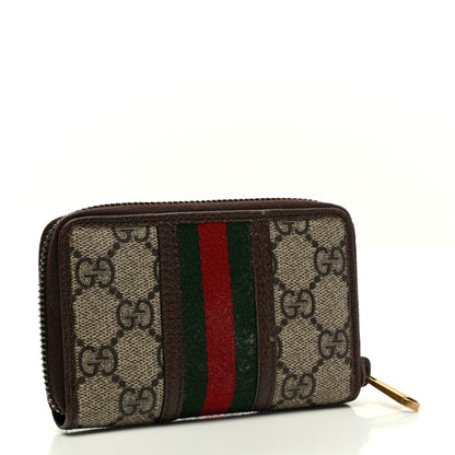 Gucci GG Supreme Web Ophidia Zip Around Card Case Brown 3 of 7