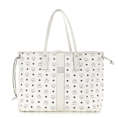 MCM Visetos Large Liz Reversible Shopper Tote White 1 of 14