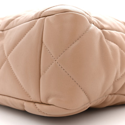 Chanel Lambskin Quilted Chanel 19 Shopping Bag Beige 10 of 10