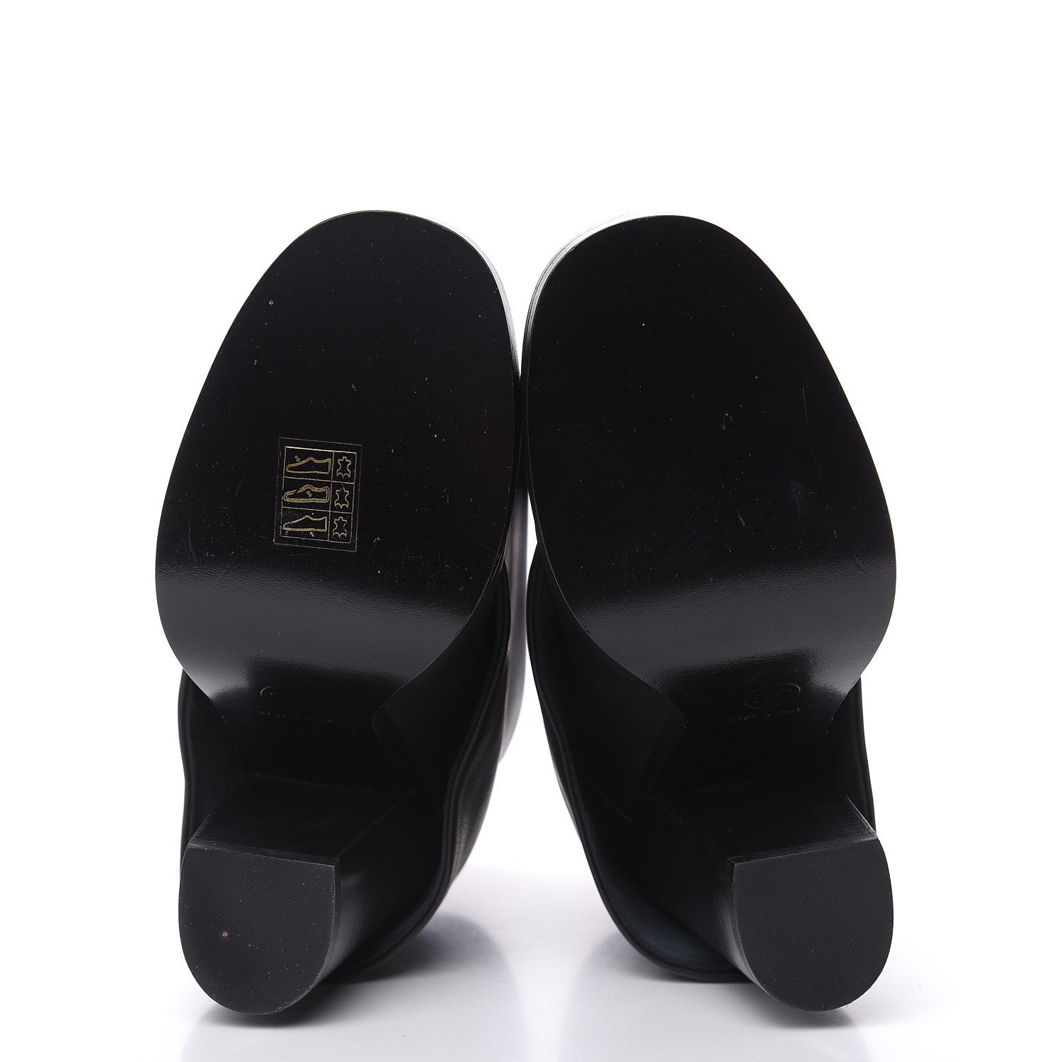 Chanel Calfskin CC Cap Toe Fold Over Boots 38.5 Black 5 of 7
