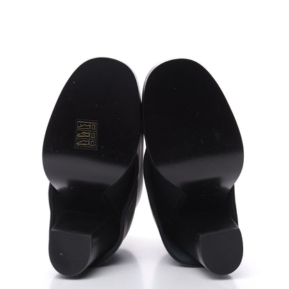 Chanel Calfskin CC Cap Toe Fold Over Boots 38.5 Black 5 of 7