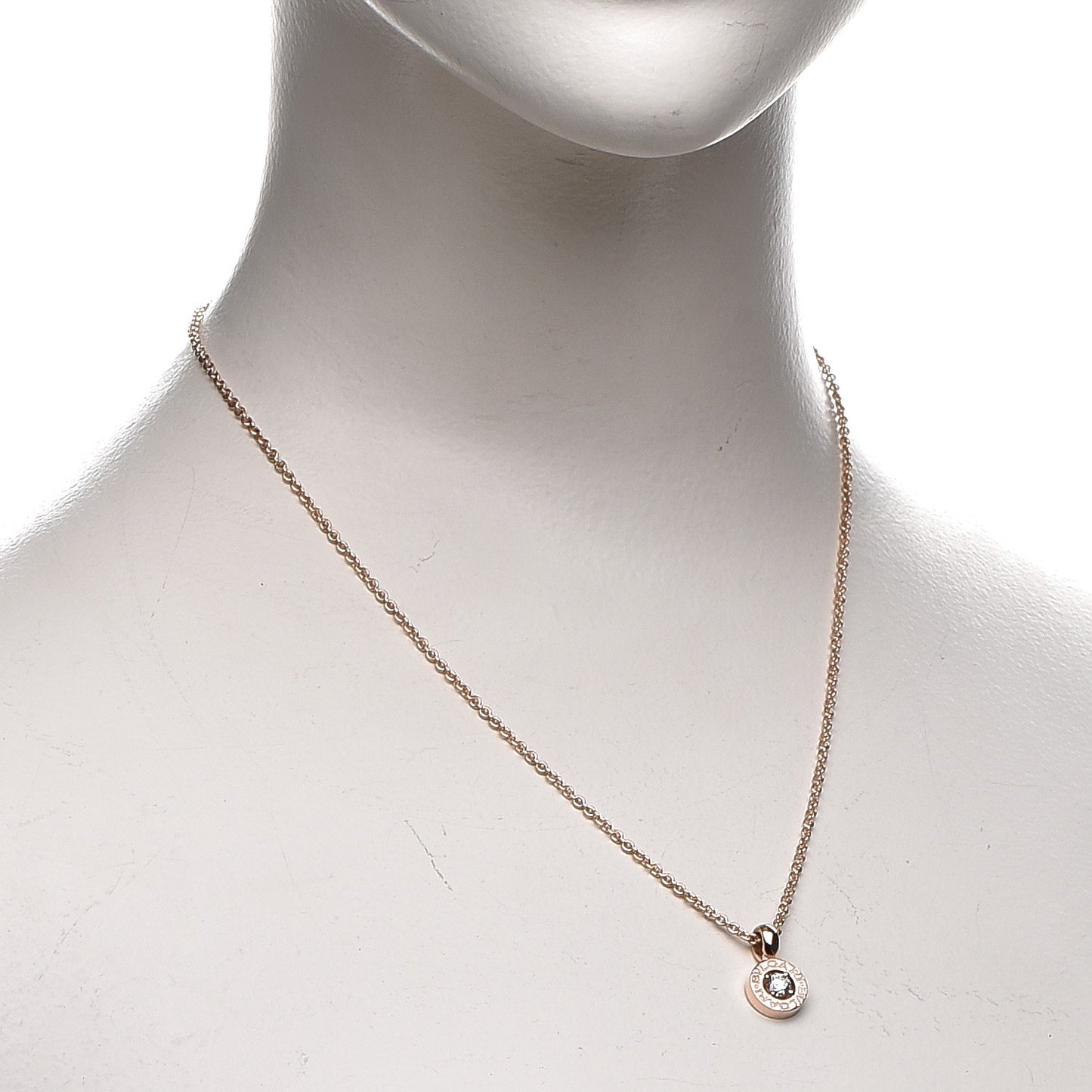 18K Rose Gold Diamond .25ct BVLGARI BVLGARI Pendant Necklace
