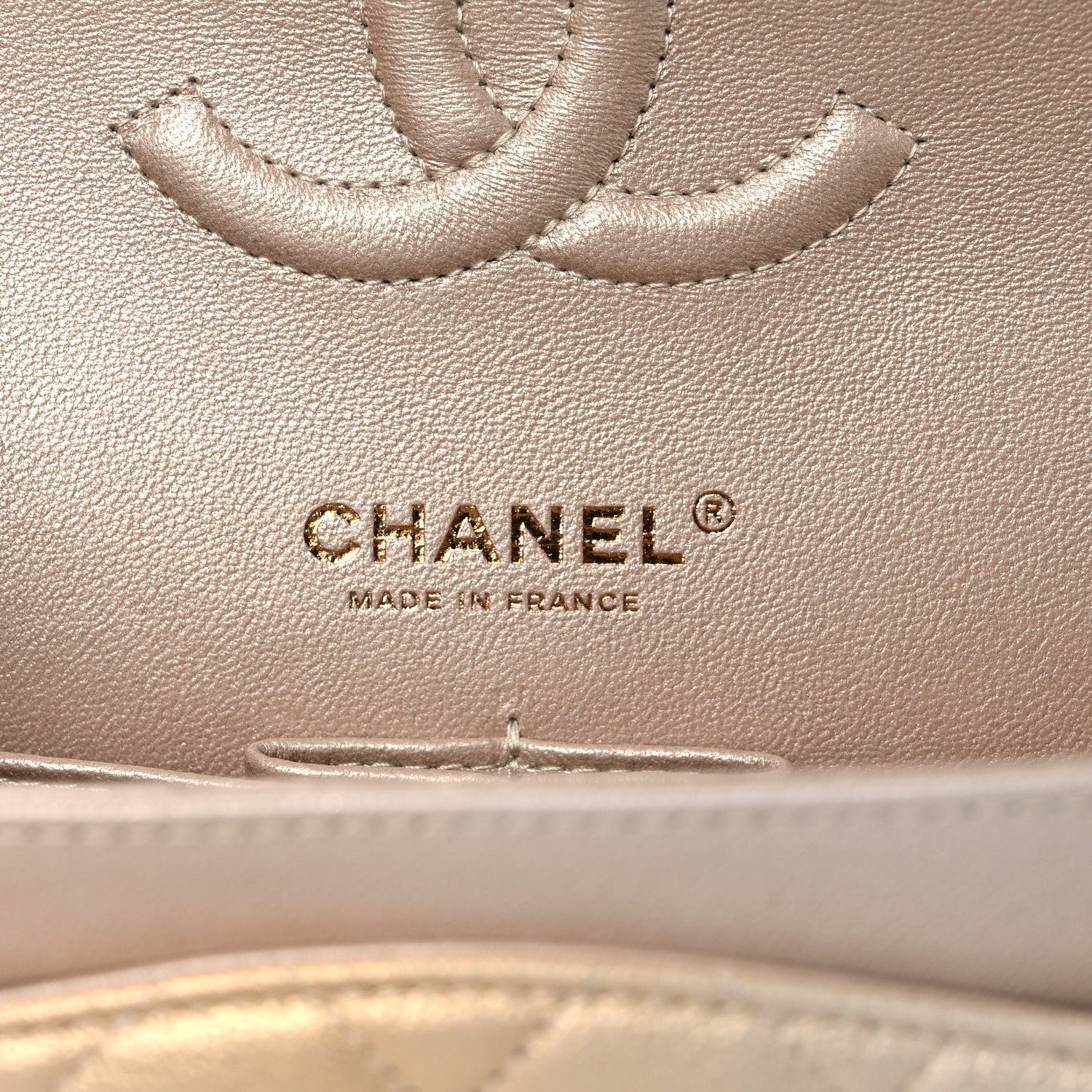 Chanel Metallic Goatskin Quilted Ombre Medium Double Flap Gold 8 of 10