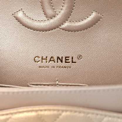 Chanel Metallic Goatskin Quilted Ombre Medium Double Flap Gold 8 of 10