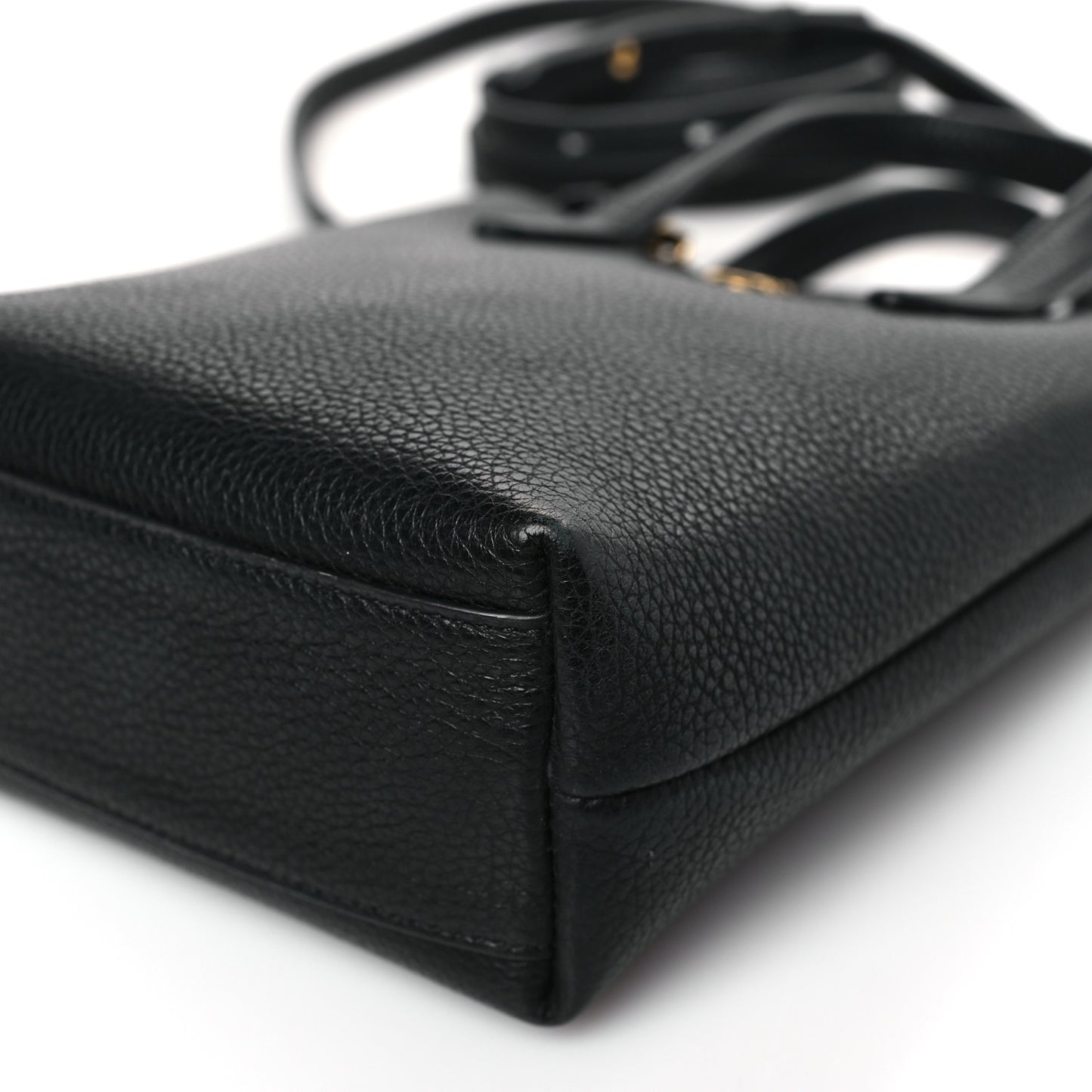Tumbled Calfskin Gancini Mini Bag Black