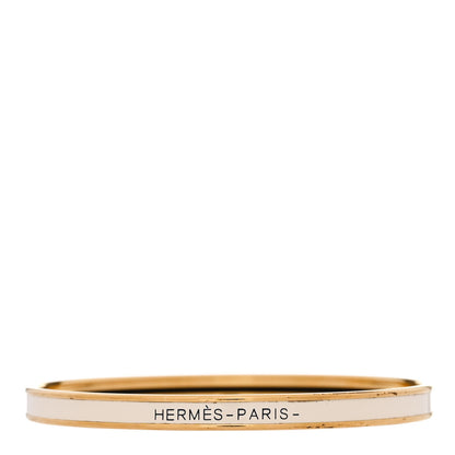 Hermes Enamel Printed Extra Narrow Bracelet 65 Craie 1 of 5