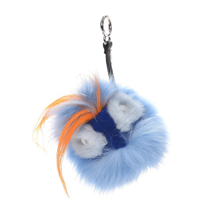 Fendi Fox Rabbit Goat Mink Fur Vitello Flamingo Dawny Monster Bag Bug Charm Azzurro Sky Orange Multicolor 1 of 5