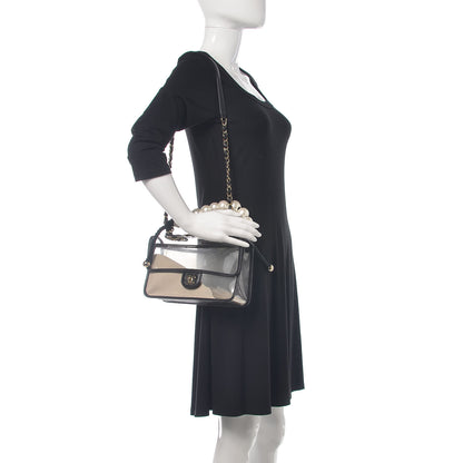 Chanel Lambskin PVC Sand By The Sea Flap With Pearl Strap Black 2 of 10