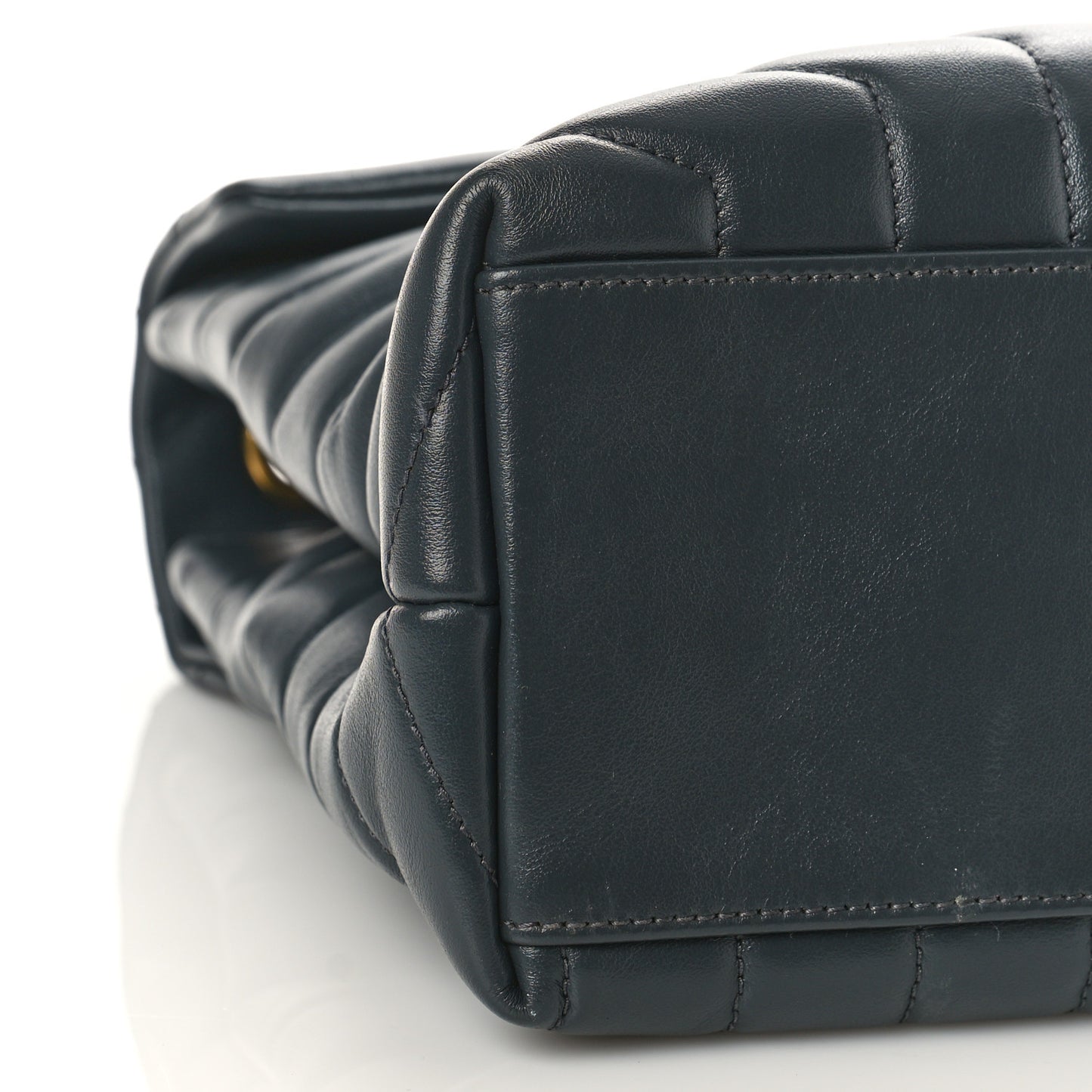 Calfskin Y Quilted Monogram Medium Loulou Chain Satchel Dark Smog