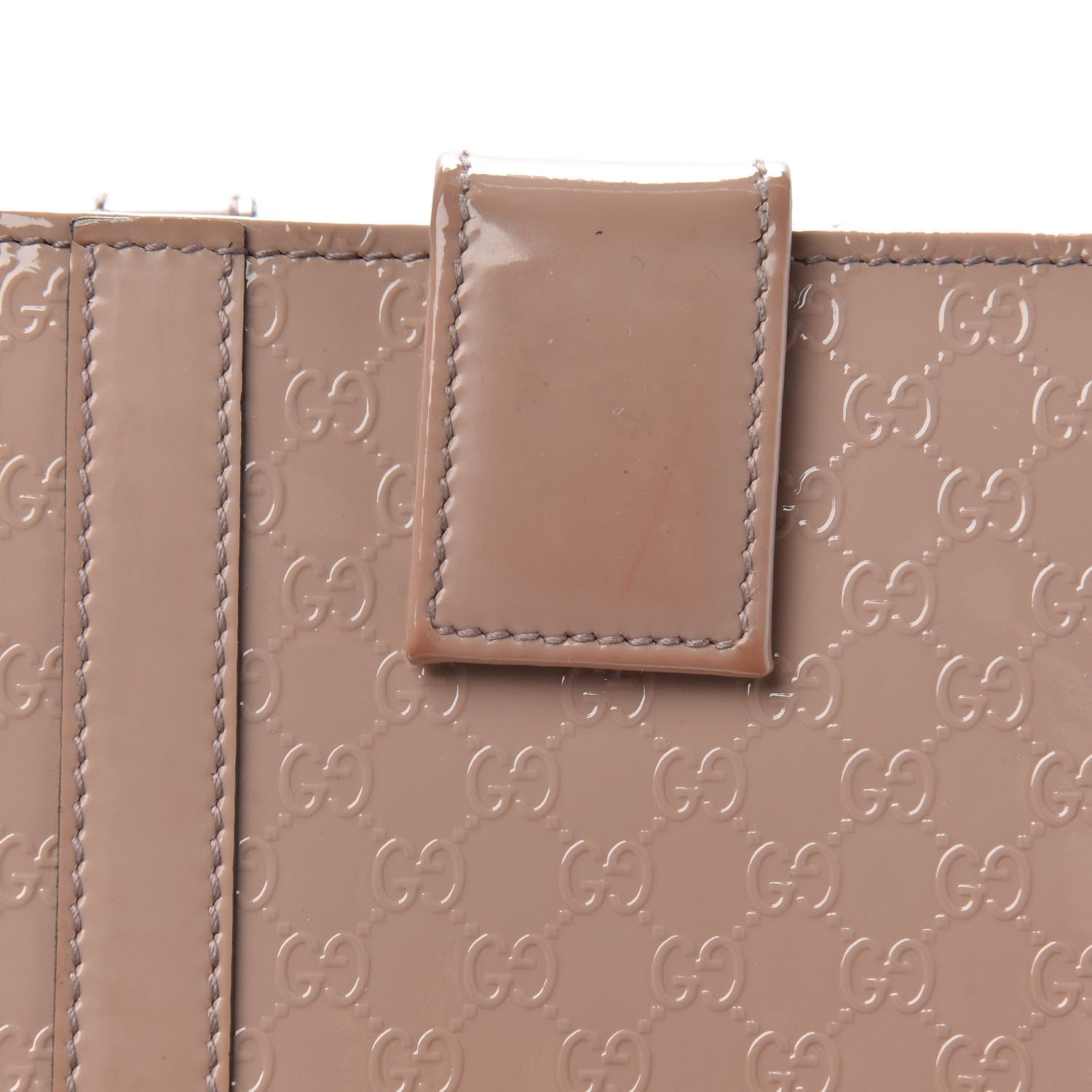 Gucci Patent Microguccissima Nice French Flap Wallet Dark Cipria 9 of 11