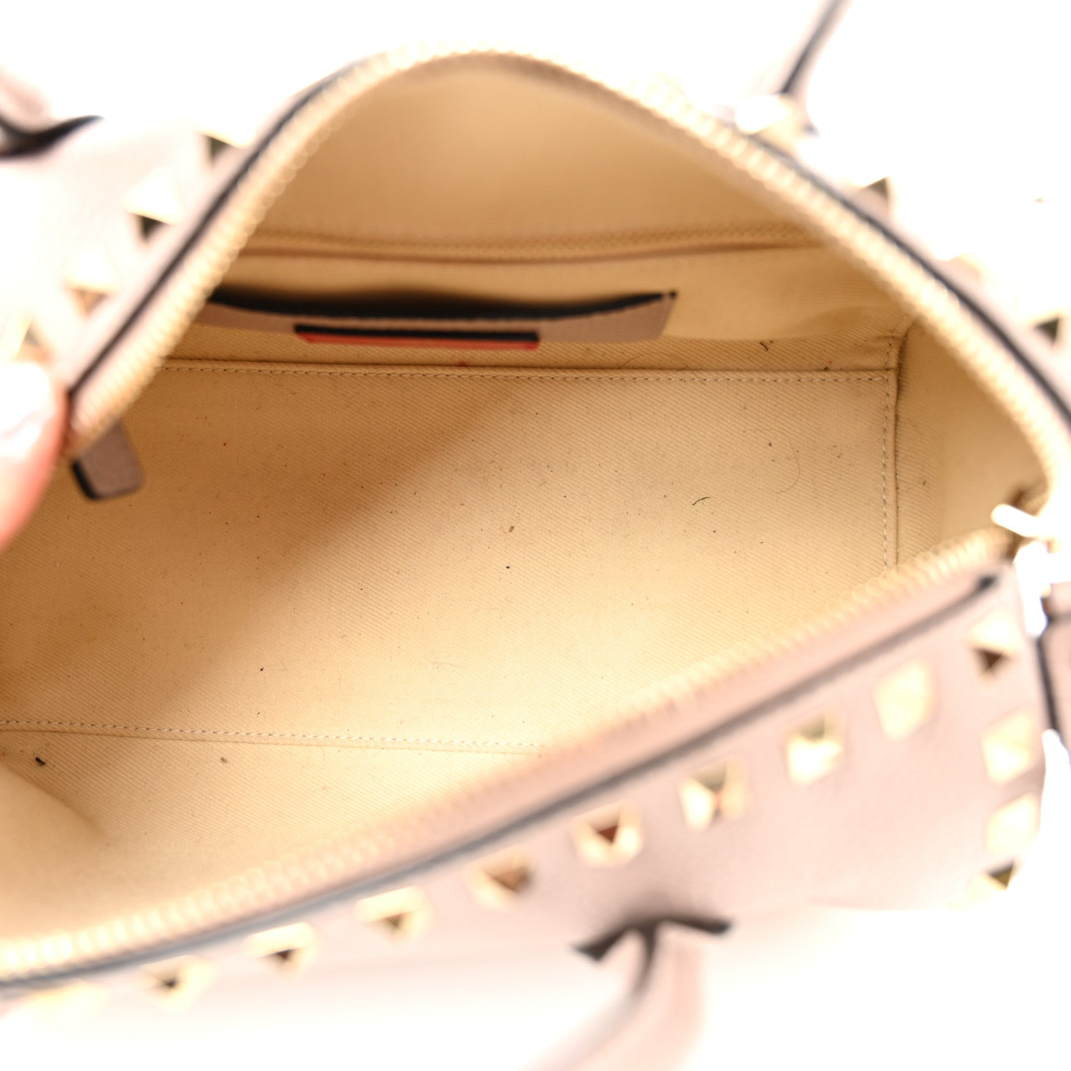 Valentino Garavani Pebbled Calfskin Rockstud Bowling Bag Poudre 5 of 9