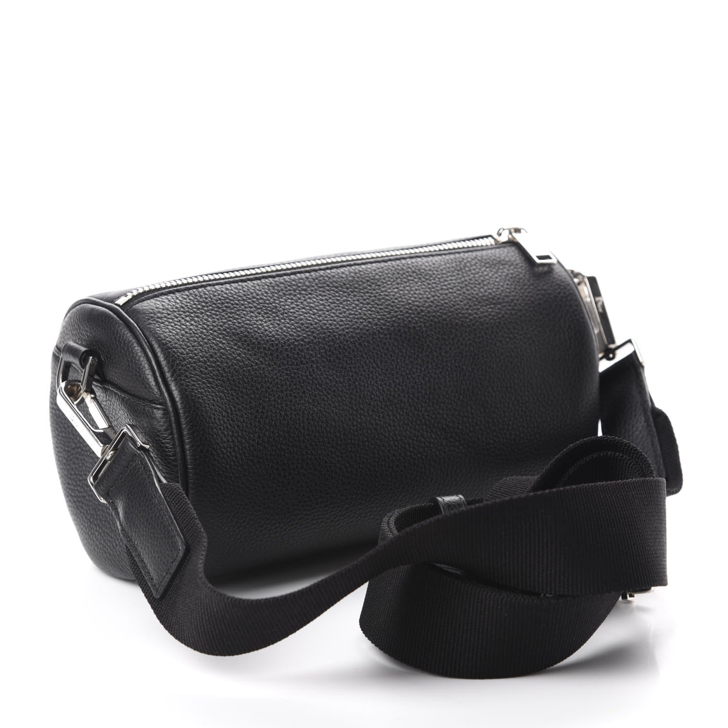 Christian Dior HOMME Grained Calfskin Mens Roller Pouch Black 3 of 9