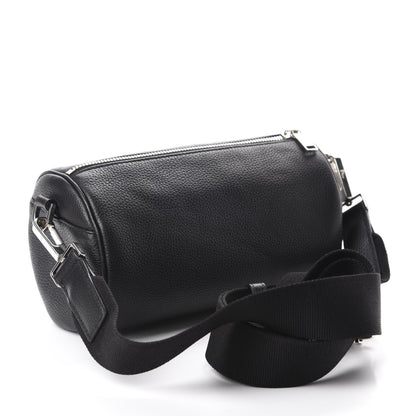 Christian Dior HOMME Grained Calfskin Mens Roller Pouch Black 3 of 9