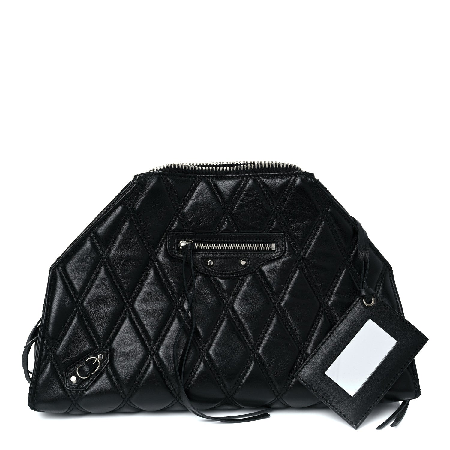 Balenciaga Nappa Calfskin Quilted Puffy Clutch Black 1 of 9