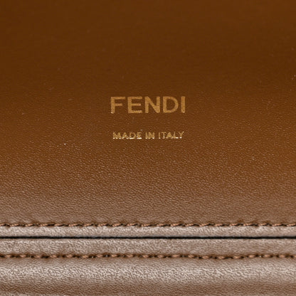 Fendi Vitello Liberty Plexiglass Stamp Patch Perforated Medium Runaway Shopper Tote Nuvola 6 of 13