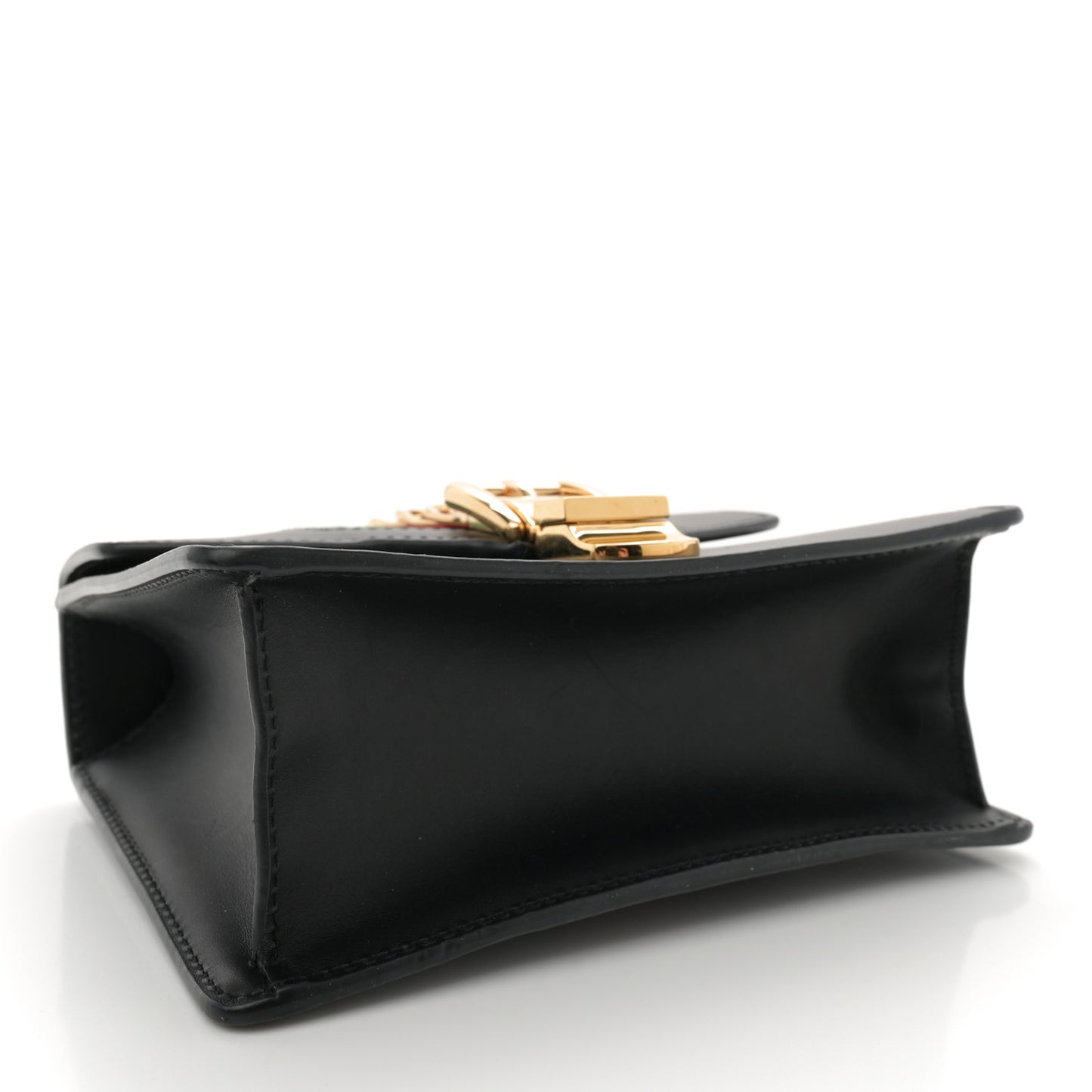 Calfskin Mini Sylvie Chain Shoulder Bag Black