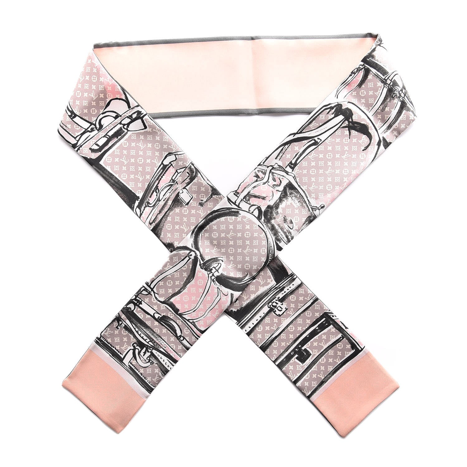 Louis Vuitton Silk Monogram Trunks Bandeau Rose Poudre 1 of 4
