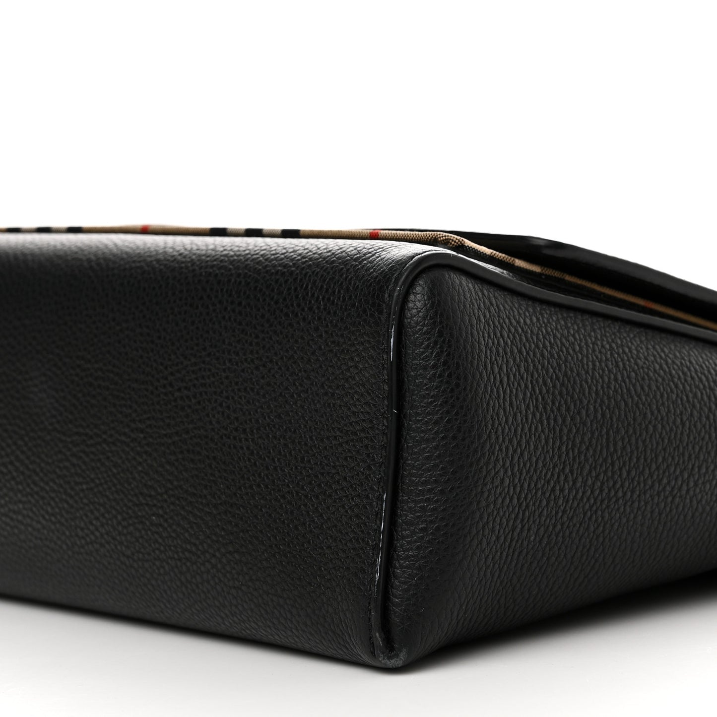 Grainy Calfskin Vintage Check Note Crossbody Bag Black