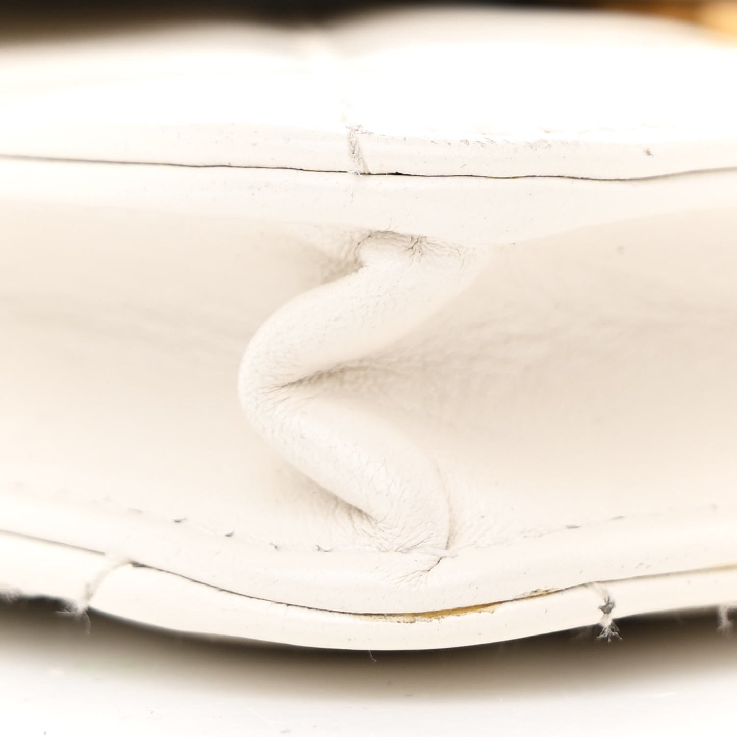 Calfskin Quilted Perfect Fit Coin Purse With Chain White