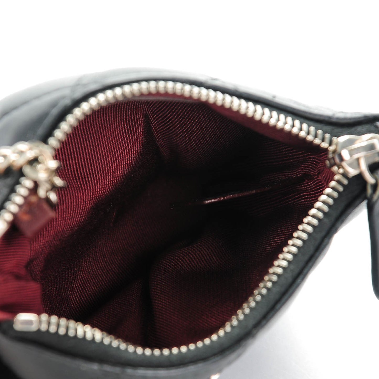 Lambskin Quilted Key Holder Case Black