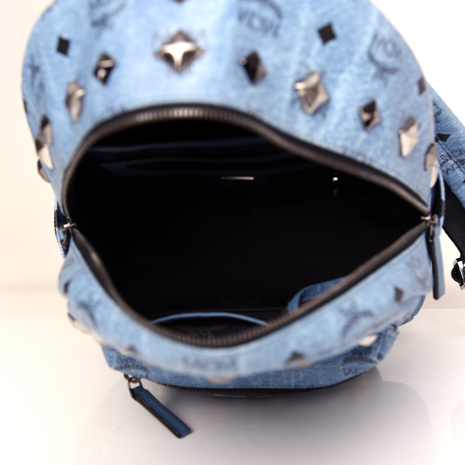 MCM Visetos Studded Small Stark M Backpack Blue 4 of 10