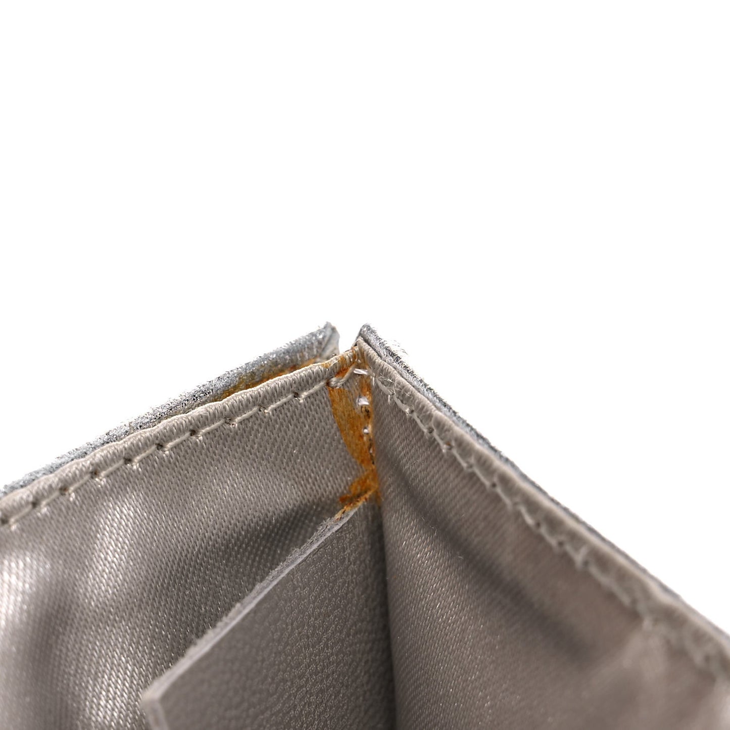 Metallic Lambskin Sac Pochette Argent