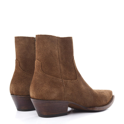 Saint Laurent Suede Lukas Ankle Boots 38.5 Nut 4 of 11