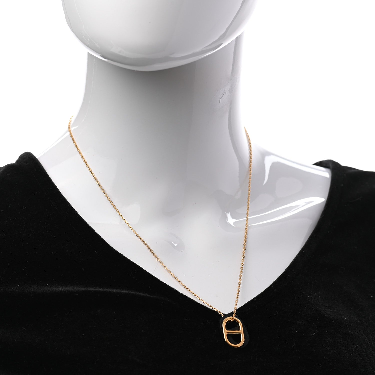 Hermes Swift O'Maillon Pendant Necklace Black 2 of 4