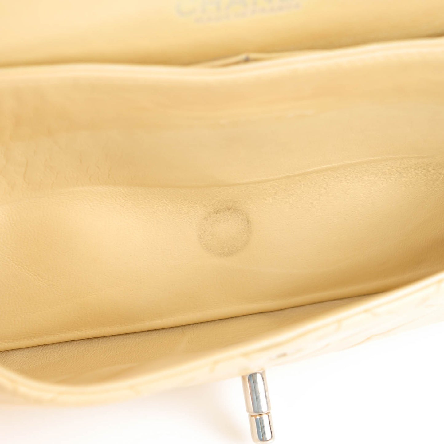 Lambskin Quilted Medium Double Flap Beige