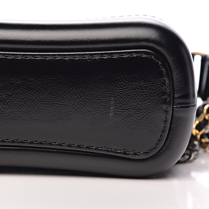 Chanel Aged Calfskin Quilted Small Gabrielle Hobo Black White 10 of 11