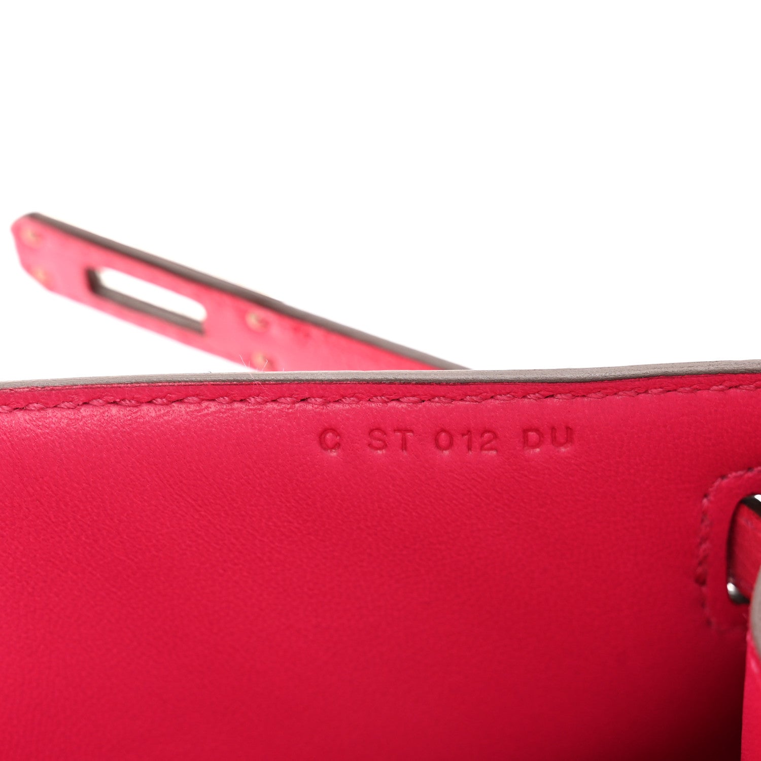 Hermes Ostrich Kelly Pochette Clutch Rose Tyrien 7 of 13