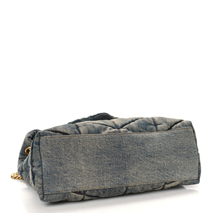 Saint Laurent Denim Quilted Small Loulou Puffer Monogram Chain Satchel Blue Cinnamon 4 of 8