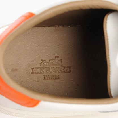 Hermes Calfskin Quicker Ladies Sneakers 36.5 White Orange 3 of 9
