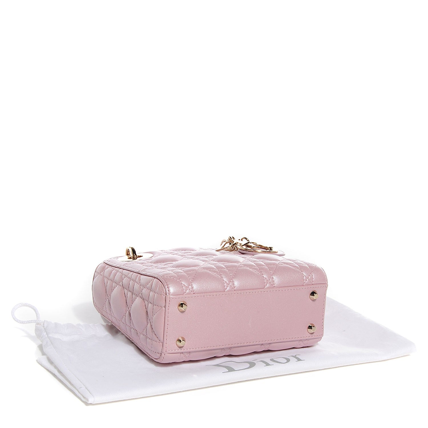 Christian Dior Lambskin Cannage Micro Lady Dior Light Pink 4 of 8