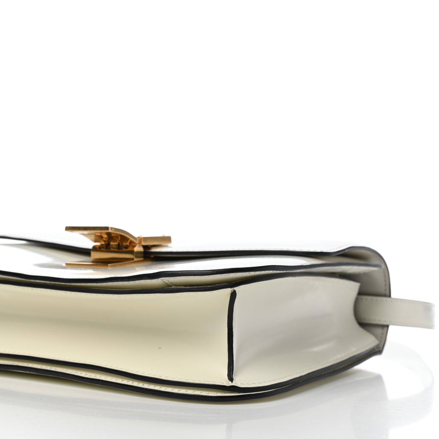 Celine Spazzolato Calfskin Medium Classic Box Flap Bag White 9 of 10