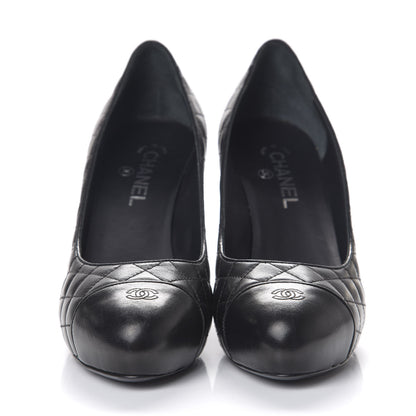 Chanel Lambskin Quilted Cap Toe Pumps 41 Black 3 of 11