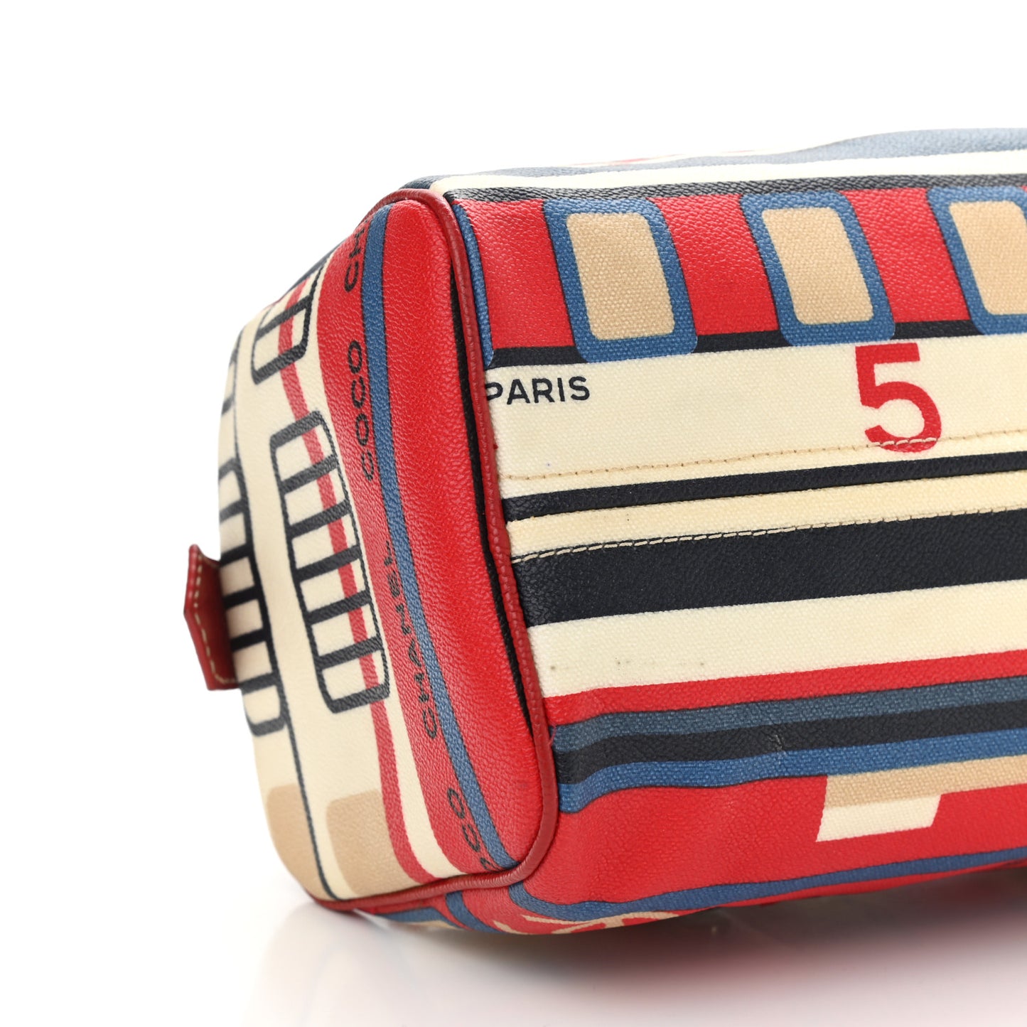 Coated Canvas Le Train Boston Bag Red