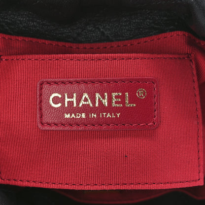 Chanel Lambskin Quilted My Perfect Chain Bucket Drawstring Bag Black 6 of 11
