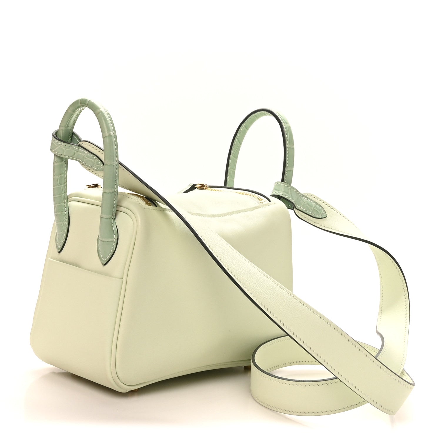 Hermes Matte Alligator Swift Verso Mini Touch Lindy 20 Vert Fizz 3 of 11