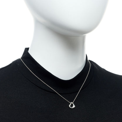 Tiffany Sterling Silver Elsa Peretti 11mm Open Heart Pendant Necklace 2 of 6