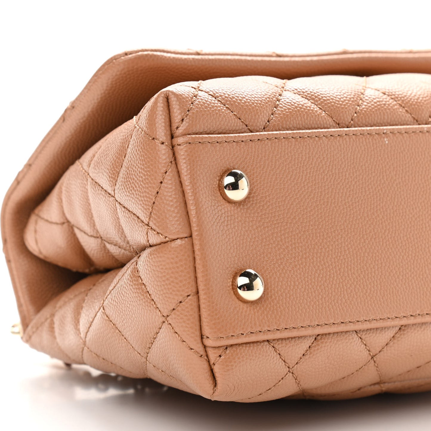Caviar Quilted Lizard Embossed Mini Coco Handle Flap Brown