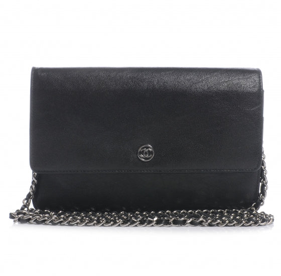 Leather Wallet On Chain WOC Black