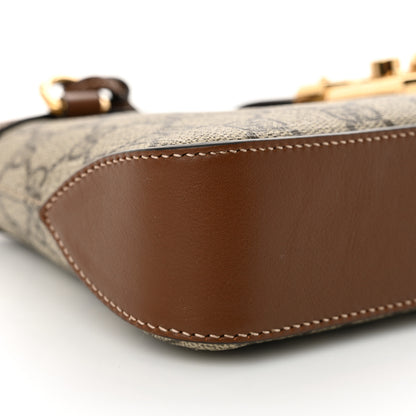 Gucci GG Supreme Monogram Calfskin Small Padlock Chain Shoulder Bag Beige Ebony Brown Sugar 9 of 11